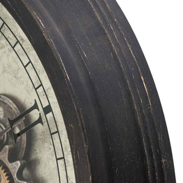 150220266991b0ec2bb76.jpeg 28 Inch Wall Clock, Round Vintage Gear Design, Gold and Dark Brown Finish