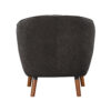 Tia 31 Inch Plush Accent Chair Armchair, Gray Polyester, Brown Solid Wood