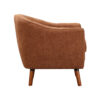 Tia 31 Inch Plush Accent Chair Armchair, Rust Polyester, Brown Solid Wood