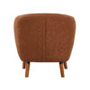 Tia 31 Inch Plush Accent Chair Armchair, Rust Polyester, Brown Solid Wood