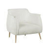 150220266991b17d81a0f.jpeg 33 Inch Accent Chair Armchair, Soft White Boucle, Gold Metal, Solid Wood