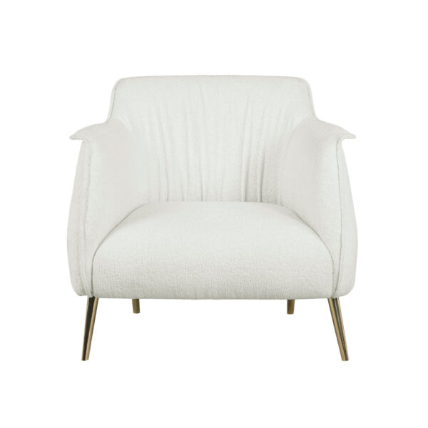 150220266991b1803abaa.jpeg 33 Inch Accent Chair Armchair, Soft White Boucle, Gold Metal, Solid Wood