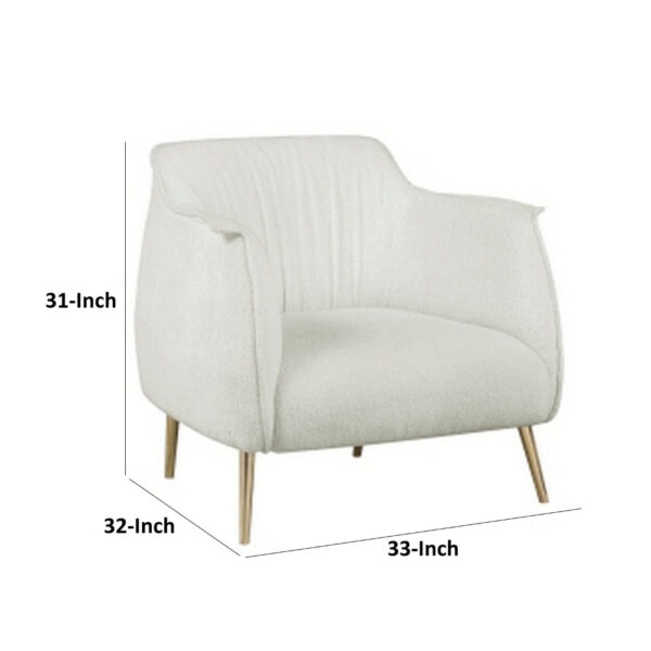 150220266991b187eddcb.jpeg 33 Inch Accent Chair Armchair, Soft White Boucle, Gold Metal, Solid Wood