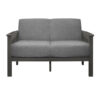 150220266991b1916c691.jpeg Wiston 50 Inch Loveseat, Gray Polyester, Dark Gray Solid Rubberwood