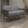 150220266991b19e16850.jpeg Wiston 50 Inch Loveseat, Gray Polyester, Dark Gray Solid Rubberwood