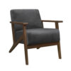 150220266991b1be47795.jpeg Rica 32 Inch Accent Armchair, Dark Gray Velvet, Walnut Brown Solid Wood