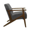 150220266991b1c50d76c.jpeg Rica 32 Inch Accent Armchair, Dark Gray Velvet, Walnut Brown Solid Wood
