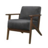 150220266991b1c7f2c26.jpeg Rica 32 Inch Accent Armchair, Dark Gray Velvet, Walnut Brown Solid Wood