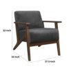 150220266991b1ca755f0.jpeg Rica 32 Inch Accent Armchair, Dark Gray Velvet, Walnut Brown Solid Wood
