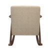 Tim 37 Inch Rocking Armchair, Beige Polyester, Walnut Brown Solid Wood