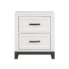 Thiem 28 Inch Nightstand with 2 Drawers, Black Handles, White Wood Finish