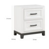 Thiem 28 Inch Nightstand with 2 Drawers, Black Handles, White Wood Finish