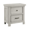 Myna 29 Inch Nightstand with 2 Drawers, Rustic Farmhouse White Oak Veneer