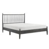 Lika Queen Size Platform Bed, Vertical Slatted Headboard, Gray Finish