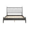 Lika Queen Size Platform Bed, Vertical Slatted Headboard, Gray Finish