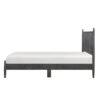 Lika Queen Size Platform Bed, Vertical Slatted Headboard, Gray Finish