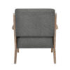 Edra 33 Inch Accent Armchair, Rubberwood Frame, Gray Polyester Cushions
