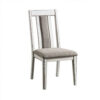 150220266991b2e2ab788.jpeg 24 Inch Dining Side Chair Set of 2, Rustic White Wood, Gray Fabric Seat