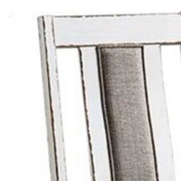 150220266991b2e6f29a6.jpeg 24 Inch Dining Side Chair Set of 2, Rustic White Wood, Gray Fabric Seat