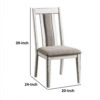 150220266991b2ebd4809.jpeg 24 Inch Dining Side Chair Set of 2, Rustic White Wood, Gray Fabric Seat