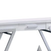 Tius 48 Inch Sofa Table, Open Shelf, Chrome Frame, High Gloss White Finish
