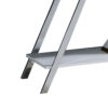 Tius 48 Inch Sofa Table, Open Shelf, Chrome Frame, High Gloss White Finish