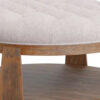 Gus 41 Inch Ottoman Coffee Table, Button Tufted Beige Fabric, Brown Wood