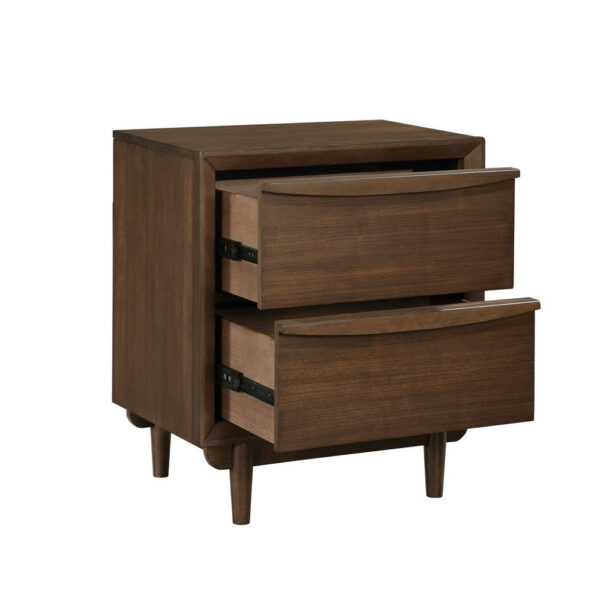 Soly 27 Inch Nightstand, 2 Drawers, USB Port, Lip Pull Handles, Brown