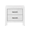 Eby 24 Inch Nightstand, 2 Drawers with Black Nickel Handles, White Finish