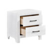 Eby 24 Inch Nightstand, 2 Drawers with Black Nickel Handles, White Finish