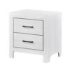 Eby 24 Inch Nightstand, 2 Drawers with Black Nickel Handles, White Finish