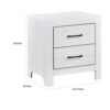 Eby 24 Inch Nightstand, 2 Drawers with Black Nickel Handles, White Finish