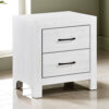 Eby 24 Inch Nightstand, 2 Drawers with Black Nickel Handles, White Finish