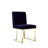 150220266991b481e2424.jpeg Boly 24 Inch Side Dining Chair Set of 2, Navy Blue Velvet, Gold Cantilever