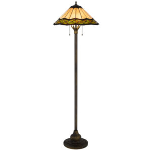 150220266991b492f17a8.jpeg Dio 62 Inch Floor Lamp, Colorful Tiffany Style Stained Glass, Bronze Resin