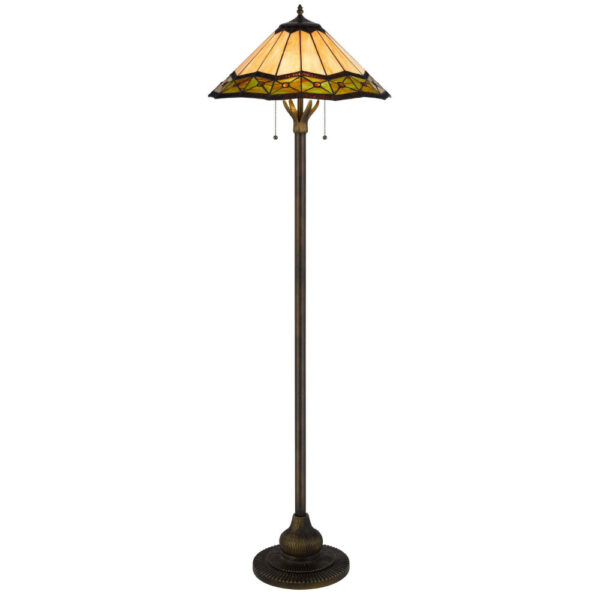 150220266991b495c2668.jpeg Dio 62 Inch Floor Lamp, Colorful Tiffany Style Stained Glass, Bronze Resin