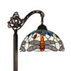 62 Inch Floor Lamp, Down Arc Shade Tiffany Style Stained Glass, Bronze