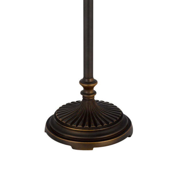62 Inch Floor Lamp, Down Arc Shade Tiffany Style Stained Glass, Bronze