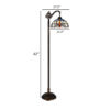62 Inch Floor Lamp, Down Arc Shade Tiffany Style Stained Glass, Bronze