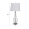 34 Inch Table Lamp Set of 2, White Drum Shade, Glass, Round Metal Base