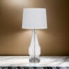 34 Inch Table Lamp Set of 2, White Drum Shade, Glass, Round Metal Base