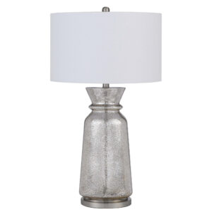 150220266991b57dc3ffb.jpeg 34 Inch Table Lamp Set of 2, White Shade, Glass Vase Shape and Metal Base
