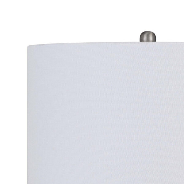 34 Inch Table Lamp Set of 2, White Shade, Glass Vase Shape and Metal Base