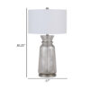 34 Inch Table Lamp Set of 2, White Shade, Glass Vase Shape and Metal Base