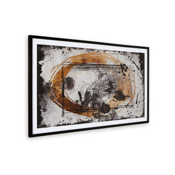 37 x 63 Inch Wall Art Decor, Framed Acrylic, Modern Abstract Black, Brown
