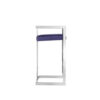 Suki 30 Inch Cantilever Barstool Chair, Foam Navy Blue Velvet, Silver Frame