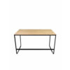 Evon 47 Inch Office Desk, Natural Brown Wood Top, Open Base, Black Metal