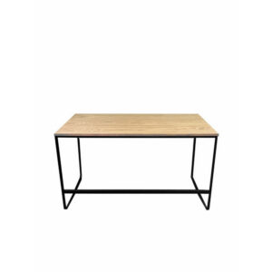 150220266991b711720e7.jpeg Evon 47 Inch Office Desk, Natural Brown Wood Top, Open Base, Black Metal