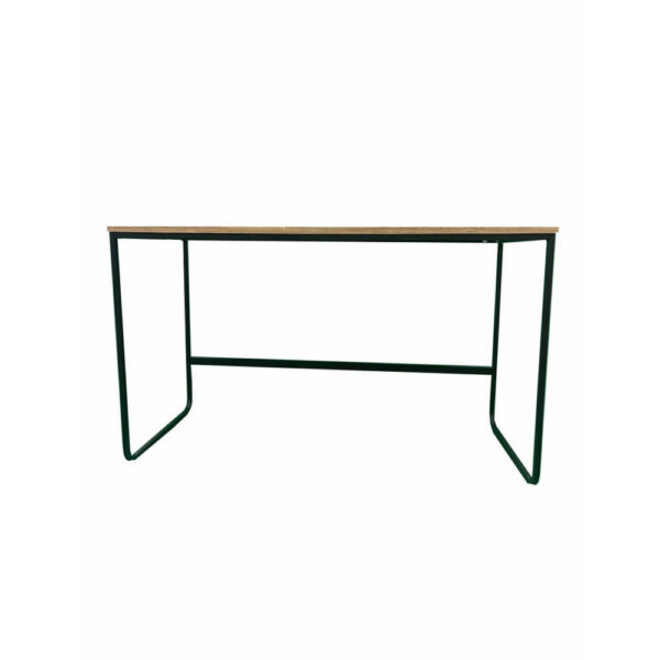 Evon 47 Inch Office Desk, Natural Brown Wood Top, Open Base, Black Metal