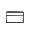 Femi 47 Inch Office Desk with Shelf, Open Steel Base, Modern Black Finish